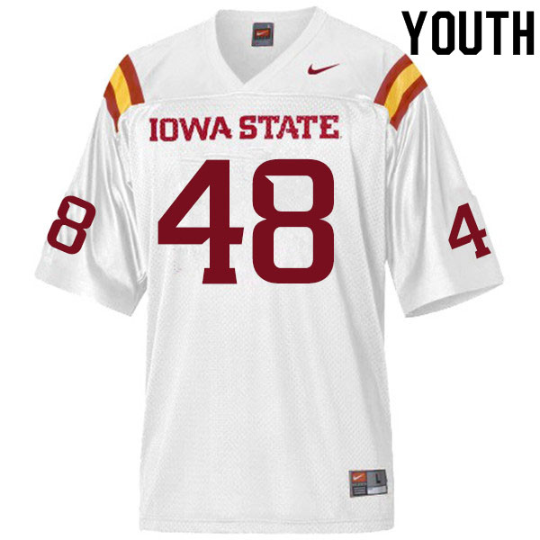 Iowa State Cyclones Youth #48 Benjamin Dunkleberger Nike NCAA Authentic White College Stitched Football Jersey BI42D81BR